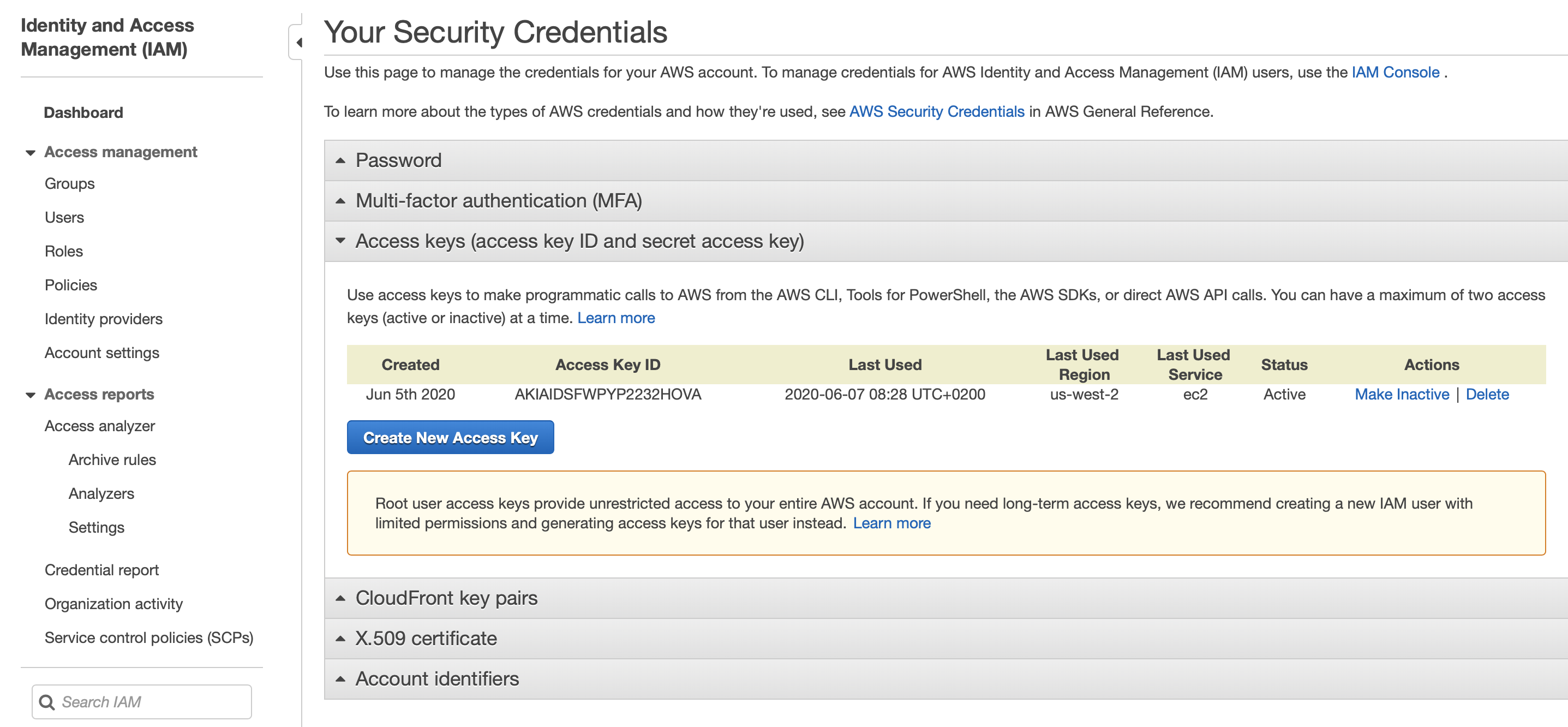 AWS Security Credentials